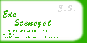 ede stenczel business card